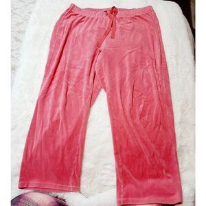 Young apparel pink velour drawstring boot cut 2X pants